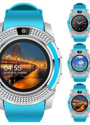 Умные смарт-часы smart watch v8. vp-617 цвет: синий