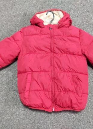 Куртка теплая 128 см красная. зима (до 0 градусов), весна, осень