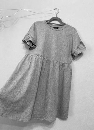 Базовое серое платье оверсайз от new look, размер 46-489 фото