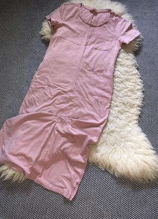 Длинное макси платье в пол домашнее ночнушка для сна платье-футболка пижамное7 фото