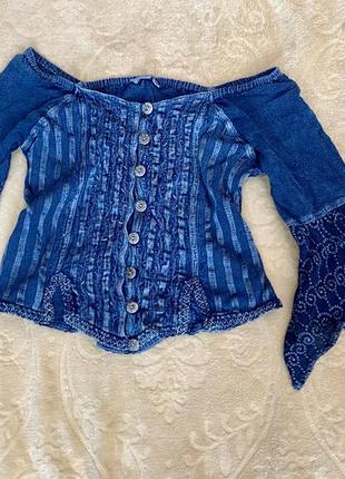 Винтажная блузка с бисером