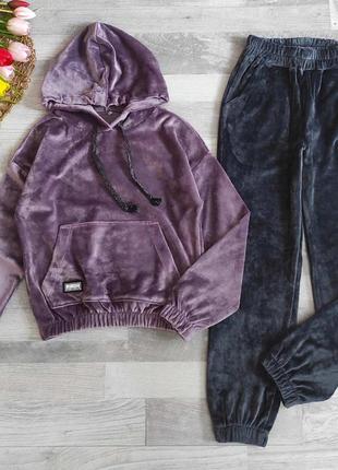 Велюровая сирень спортивный костюм #580