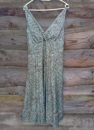 Шовкова сукня, мята-сірий