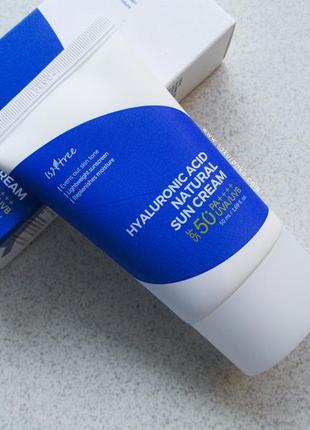 Сонцезахисний крем isntree hyaluronic acid natural sun cream spf50+,50ml