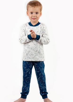Детская пижама легкая, трикотажная пижама с манжетами для детей интерлок2 фото