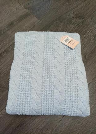 Вязаный плед на меху для новорожденных.