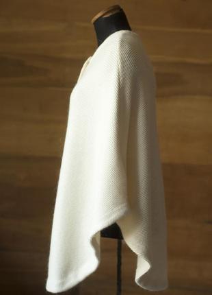 Белое ангоровое пончо на пуговицах женское cyrillus, размер s4 фото