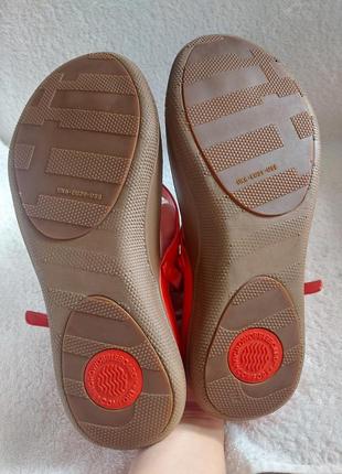 Босоножки шлепанцы fitflop 39p красные кожа ортопедические5 фото