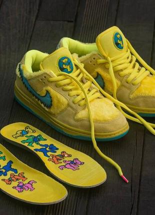 Мужские кроссовки nike sb dunk low grateful dead bears yellow 40-41-42-43-44-458 фото