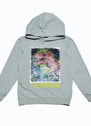 Светлая пайта худи с динозавром h&amp;m на мальчика 6-8 лет