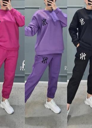 Стильный женский костюм трехнитка на флисе kyk-1010