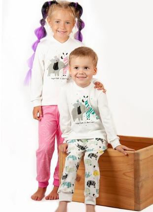 Детская пижама легкая, трикотажная пижама с манжетами для детей интерлок3 фото