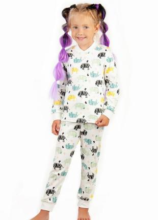 Бавовняна піжама для дівчинки, хлопковая пижама для девочки, гарна піжама з манжетами4 фото