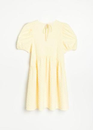 Платье / сефирка пастельного лимонного цвета из фактурной ткани 🍋8 фото
