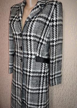 Женское осеннее классическое пальто в клетку, 42-445 фото