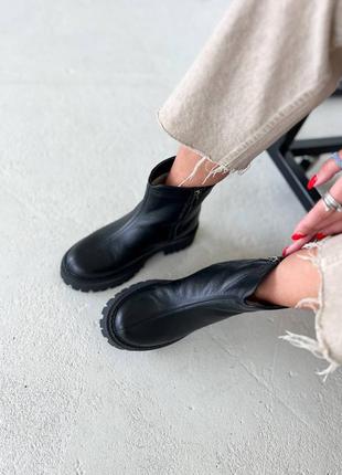 Кожаные женские демисезонные/ осенние/ весенние/ зимние ботинки челси на тракторной подошве с протекторами украины 🇺🇦 36 37 37 39 40 размер6 фото