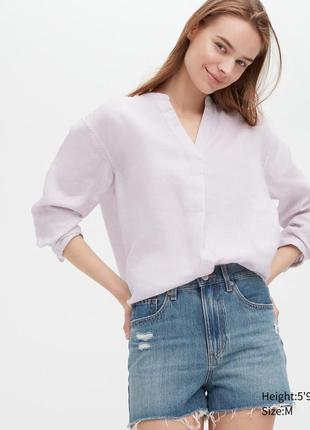Женская льняная блуза uniqlo1 фото