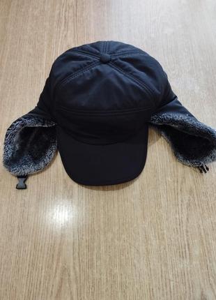 Качественная зимняя шапка ушанка с козырьком непромокаемая3 фото