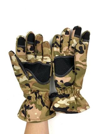 Армейские теплые перчатки всу тактические полнопалые . зимние водонепроницаемые рукавицы. размер : m3 фото