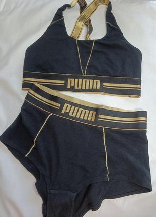 Бюстгальтер puma cross-back и шорты puma с высокой талией8 фото