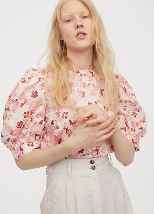 Блуза объёмные пышные рукава фонарики