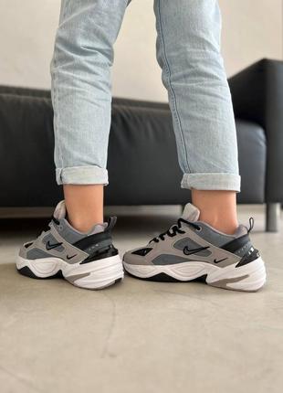 Nike m2k grey premium жіночі кросівки найк сірого кольору демісезон весна літо осінь трендова модель женские серые кроссовки