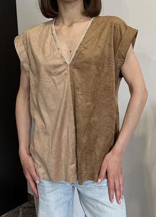 Zara асимметрична футболка