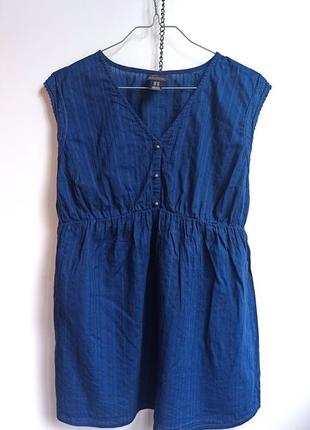 🌀▫️ ▫️ sale ▫️▫️🌀 уютная блуза темно синяя размер м хлопок натуральная ткань отделка лето весна хлопок кофта футболка база винтаж vintage