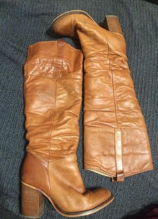 Dune кожаные сапоги сапожки рыжие 22.5-23 см