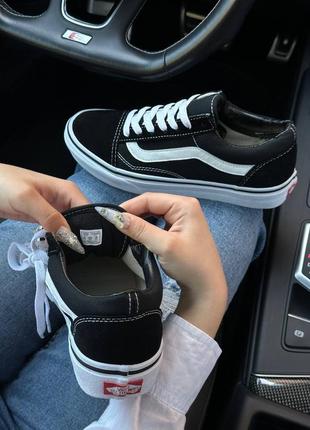 Кроссовки vans old skool black white premium7 фото