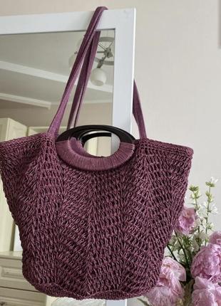 Сумка плетеная сумка шоппер плетеная zara