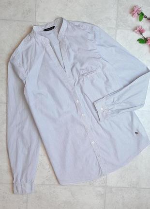 1+1=3 блуза женская рубашка с длинным рукавом в полоску massimo dutti, размер 44 - 46