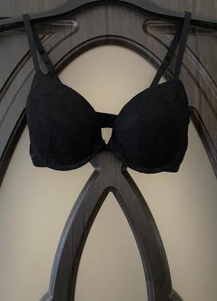 Шикарний, ажурний, базовий, бюстгальтер, чорного кольору, від бренду; h&m,