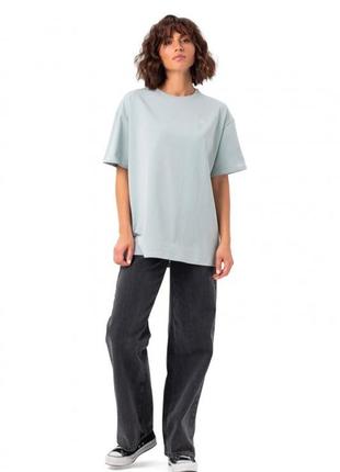 Футболка женская базовая, хлопковая, оверсайз, однотонная, оливковая2 фото