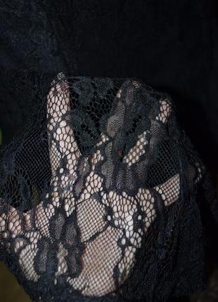 Шикарное черное ажурное платьице на подкладке5 фото