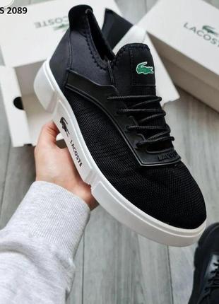 Мужские кроссовки lacoste black/white 2089