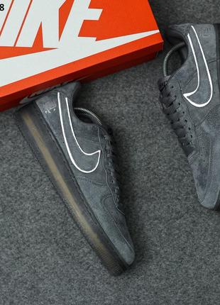 Мужские кроссовки nike air force 1 mid x reigning gray 1718