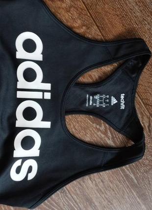 Жіночий спортиний чорний топ топік  adidas для фітнесу йоги та занять  спортом6 фото
