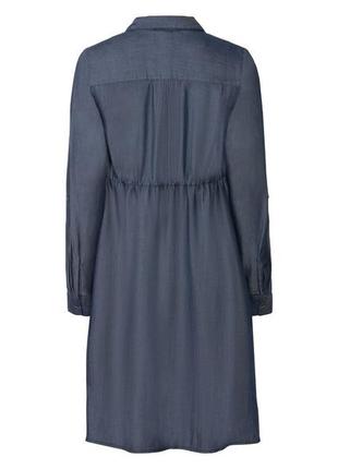 Новое стильное джинсовое платье для беременной сарафан на длинных рукавах из лиоцела2 фото