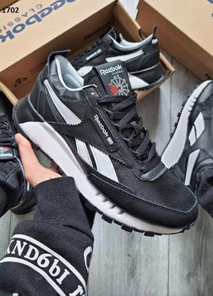 Мужские кроссовки reebok classic black/white 1702