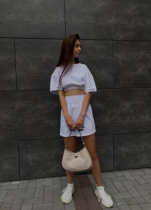 Женский белый костюм поло + юбка! премиальное качество9 фото