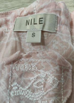 Nile рубашка с раме в виде льняного конопляна в принт цветочная розовая2 фото