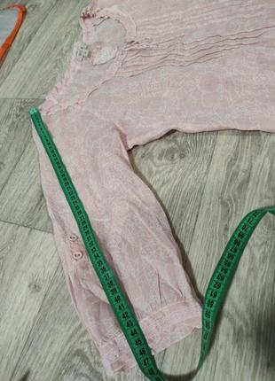 Nile рубашка с раме в виде льняного конопляна в принт цветочная розовая5 фото