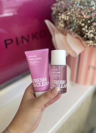 Спрей victoria’s secret pink fresh & clean у міні форматі 75 мл оригінал4 фото