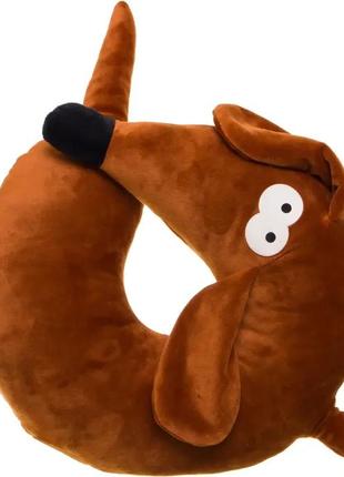 Игрушка подушка "собака шоколад" под шею шоколадный друг
