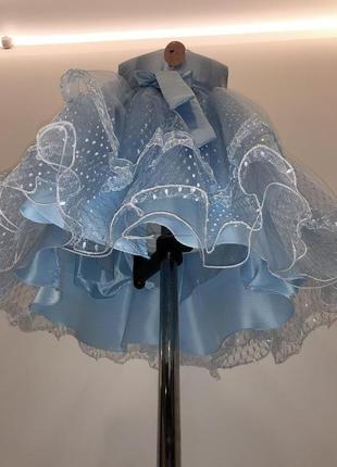 Легкое, нарядное, праздничное, платье нежно голубого цвета на рост 120 -1303 фото