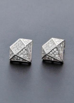 Серебряные серьги "бриллианты"1 фото