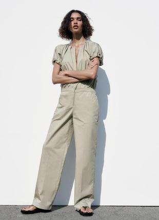 Длинный объемный брючный комбинезон zara - s, m, l