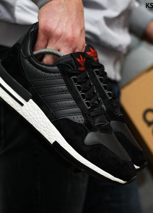 Мужские кроссовки adidas zx 500 black/white 1751