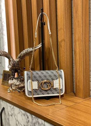 Сумка серая женская в стиле TOTE guess сумка маленькая гесс сумочка клатч кросс-боди